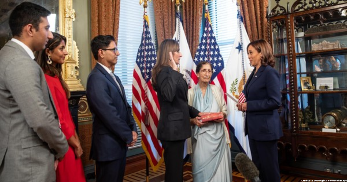 Kamala Harris administers swearing-in ceremony of Indian-American US Ambassador